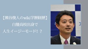 熊谷俊人の学歴や経歴に関する記事のアイキャッチ画像