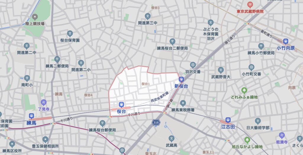 練馬区桜台1丁目の地図