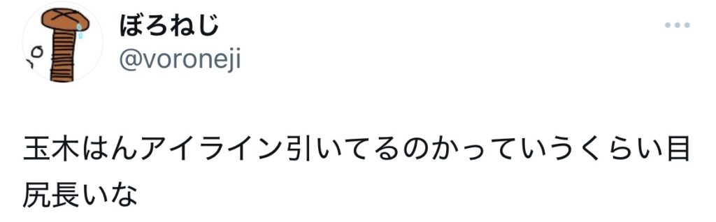 玉木雄一郎にアイラインを疑うXスクショ