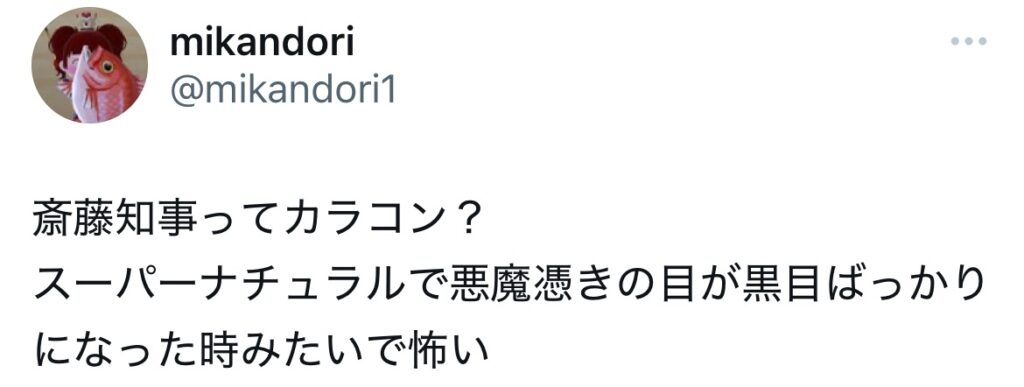 斎藤知事のカラコンに関するXスクショ