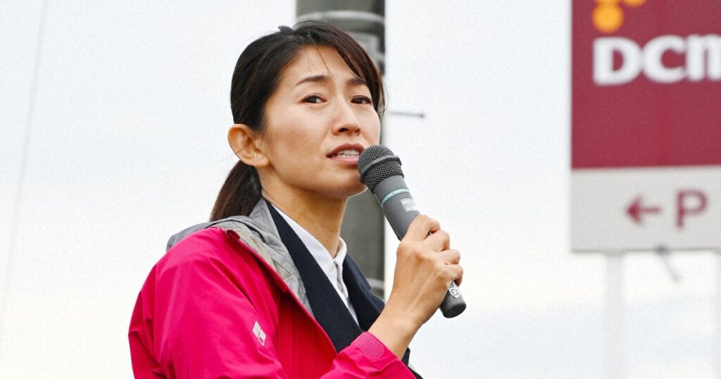街頭演説中の森下千里