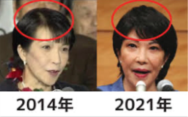 高市早苗のウィッグ疑惑が広がるきっかけとなったSNSの比較画像