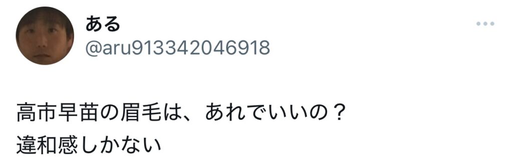 高市早苗の眉毛に関するXのスクショ