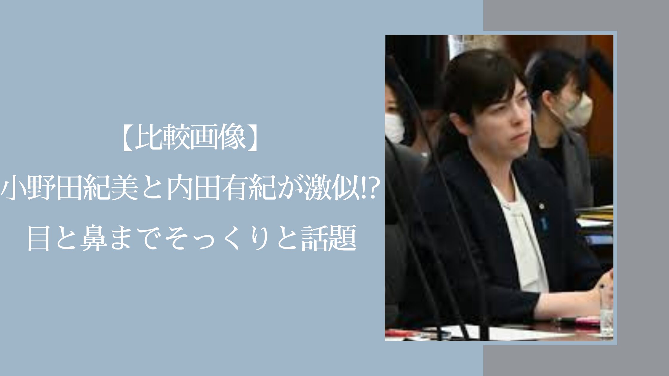 小野田紀美と内田有紀が似てると話題に関する記事のアイキャッチ画像