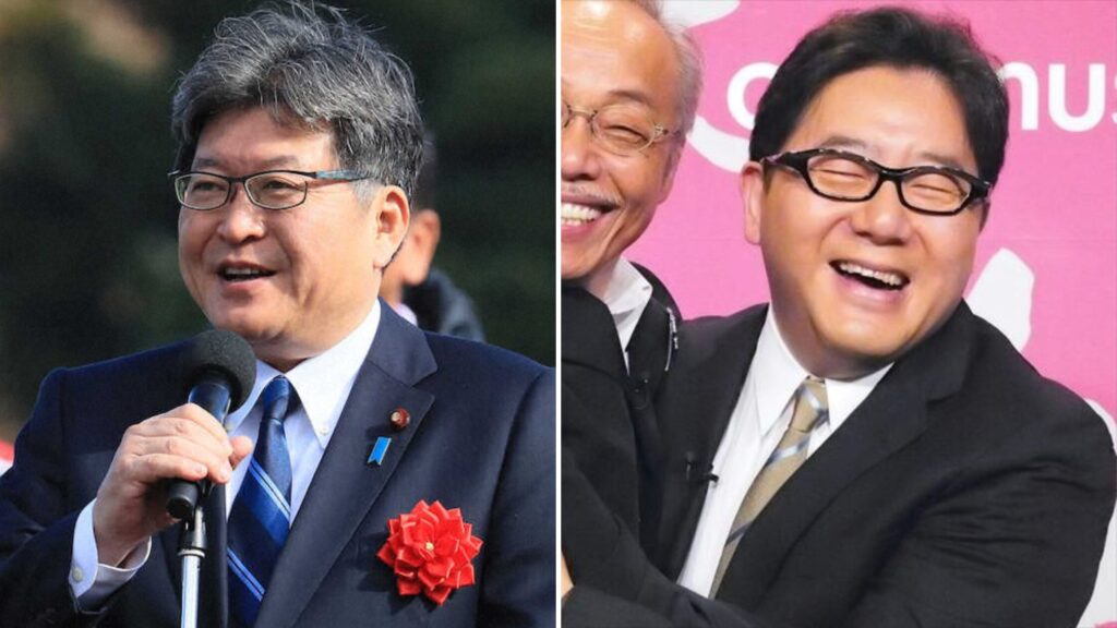 萩生田光一と秋元康の比較画像
